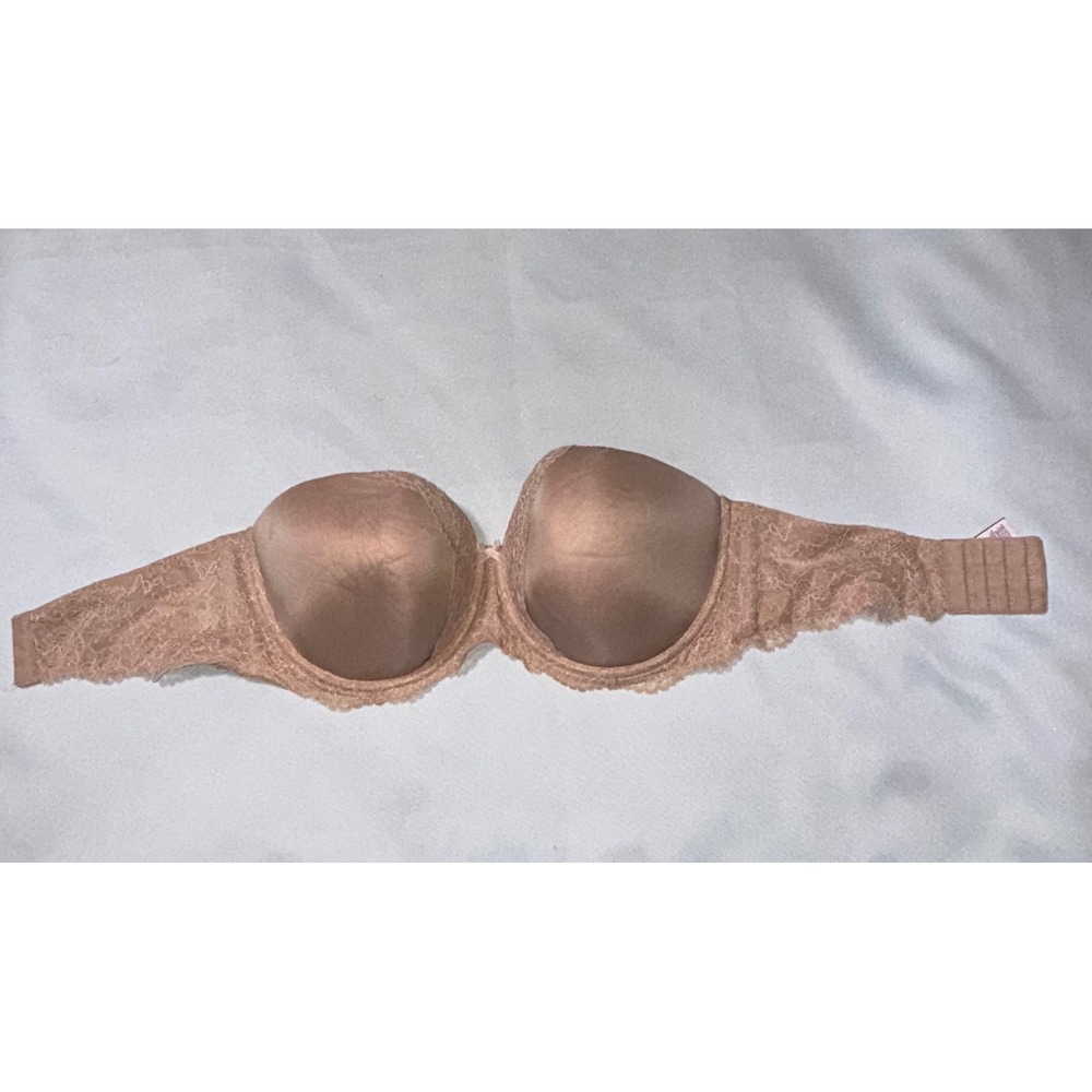 Victorias Secret Dream Angels Multi-Way Strapless Bra Tan Lace‎ 36DDD Underwire